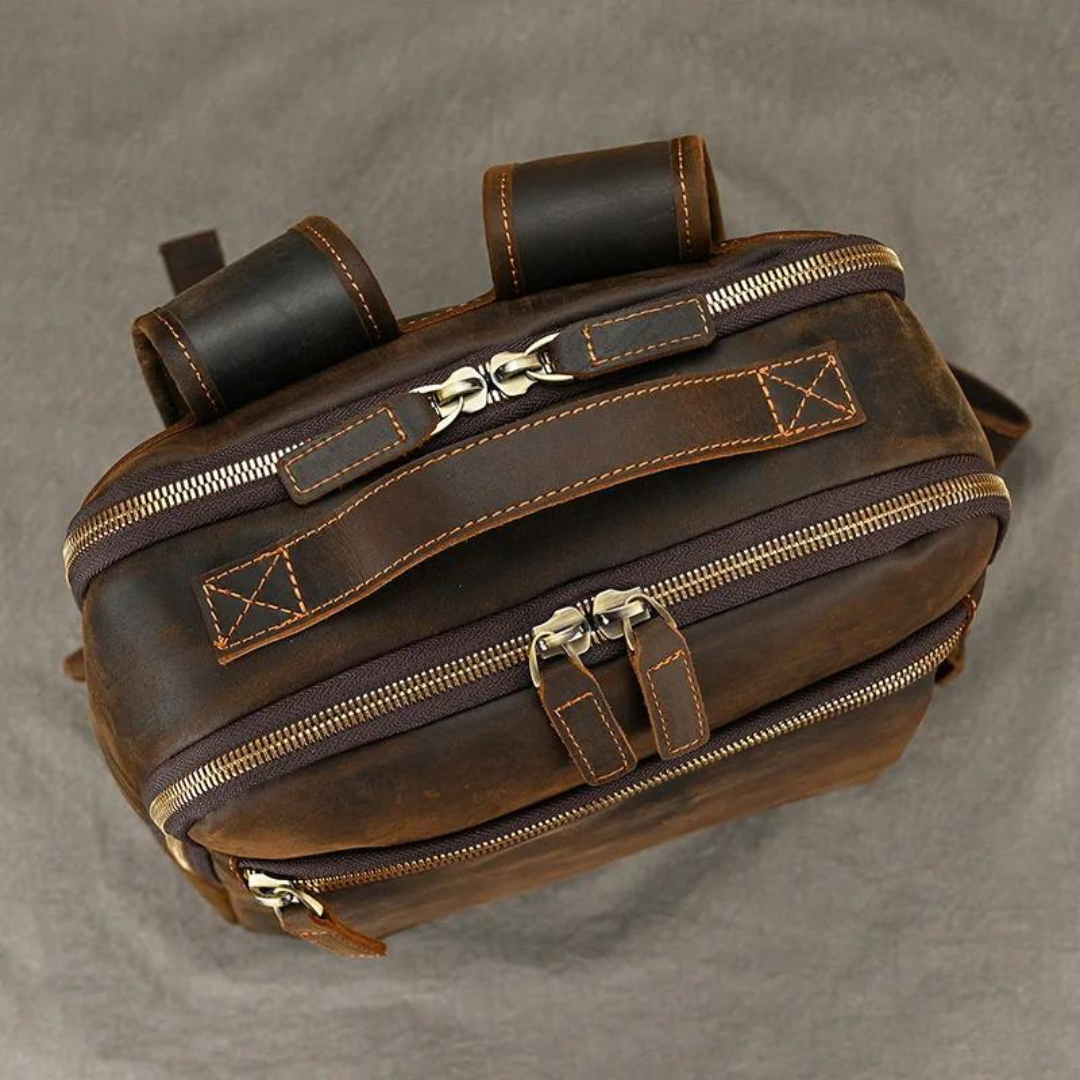 Kit Promocional: Mochila de Couro Texas + Nécessaire Masculina de Couro Texas