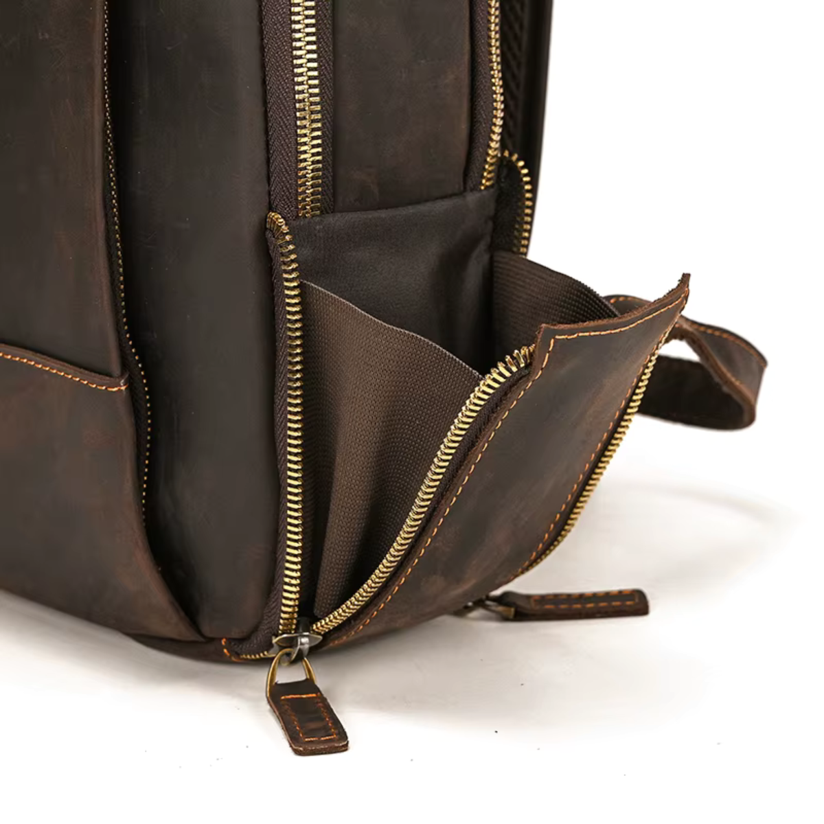 Mochila de Couro Genuíno Texas Notebook 15" Marrom