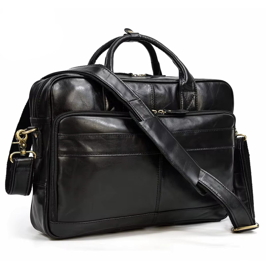 Maleta Executiva Couro Genuíno Envernizado Dallas