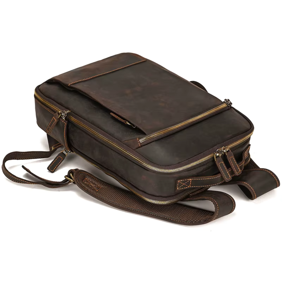 Mochila de Couro Genuíno Texas Notebook 15" Marrom