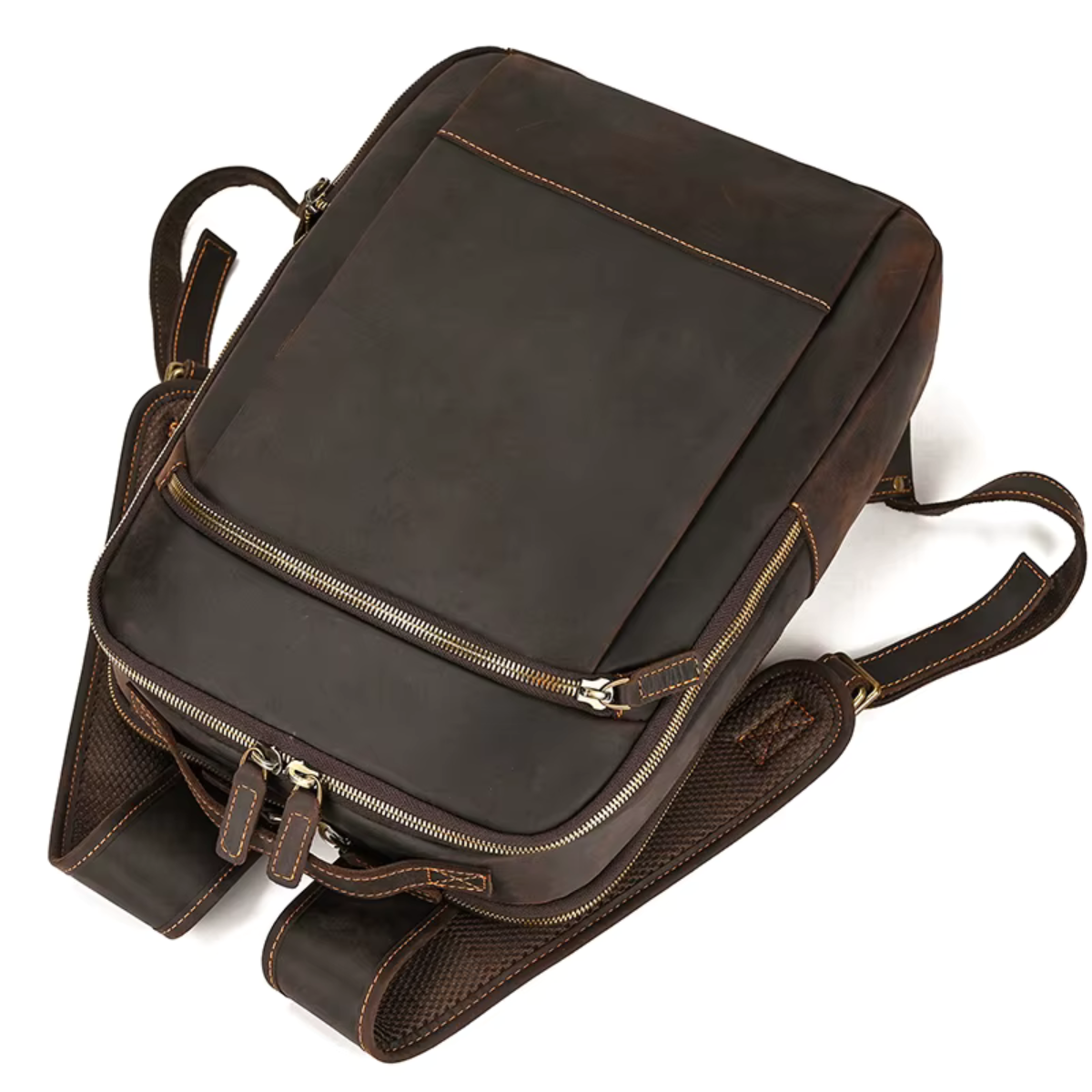 Mochila de Couro Genuíno Texas Notebook 15" Marrom