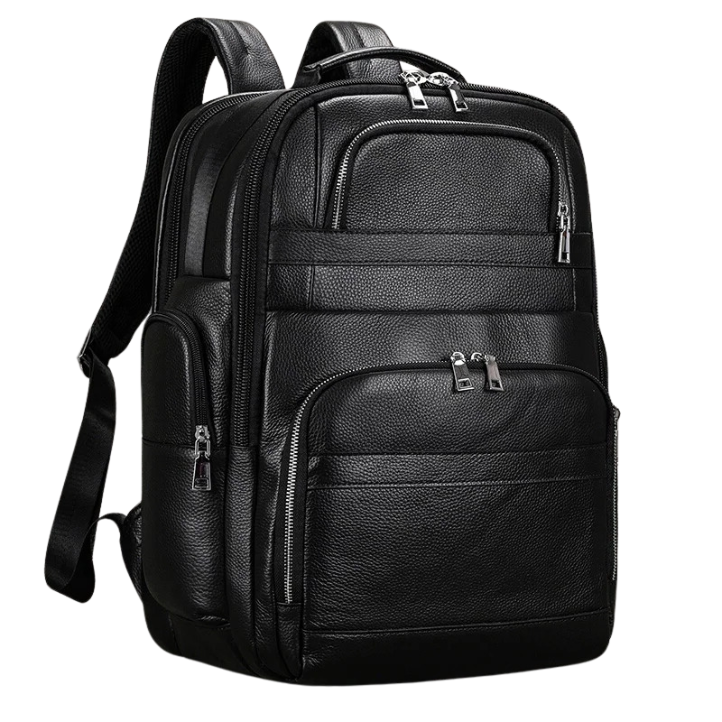 Mochila de Couro Legitimo para Notebook 17 pol com Conexão Usb Black Bull