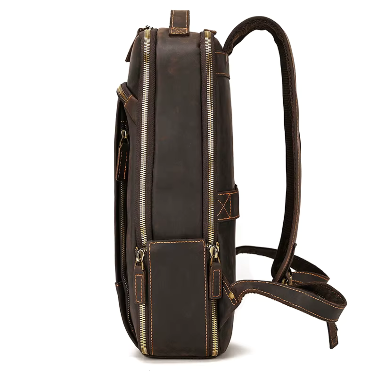 Mochila de Couro Genuíno Texas Notebook 15" Marrom