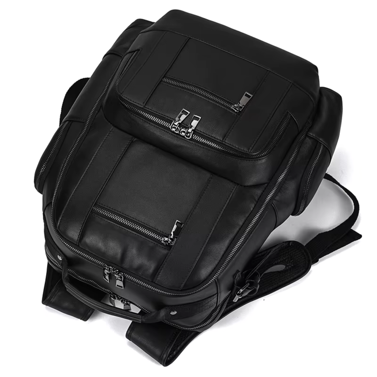 Mochila de Couro Genuíno Luxo American Preta