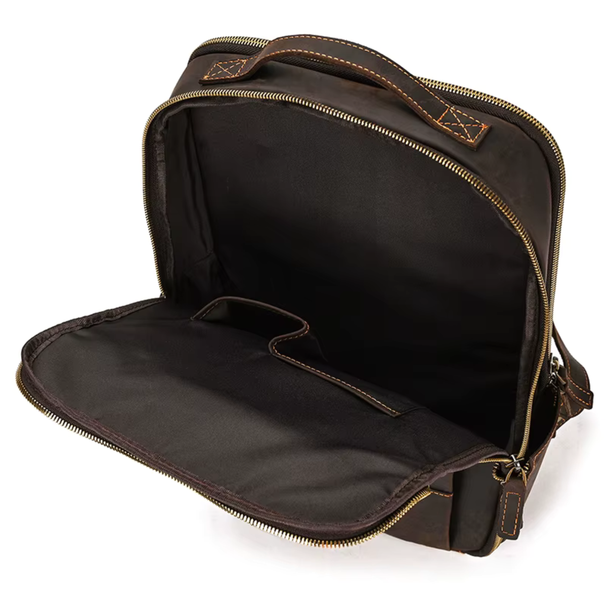 Mochila de Couro Genuíno Texas Notebook 15" Marrom