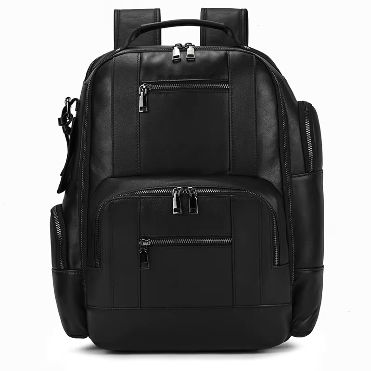 Mochila de Couro Genuíno Luxo American Preta
