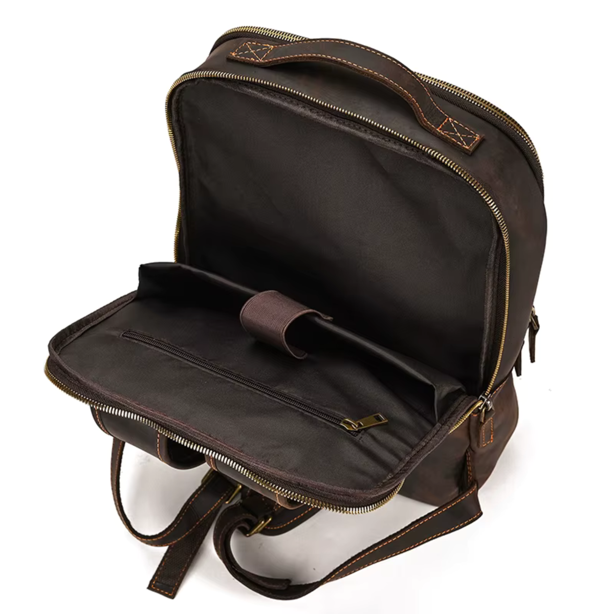 Mochila de Couro Genuíno Texas Notebook 15" Marrom