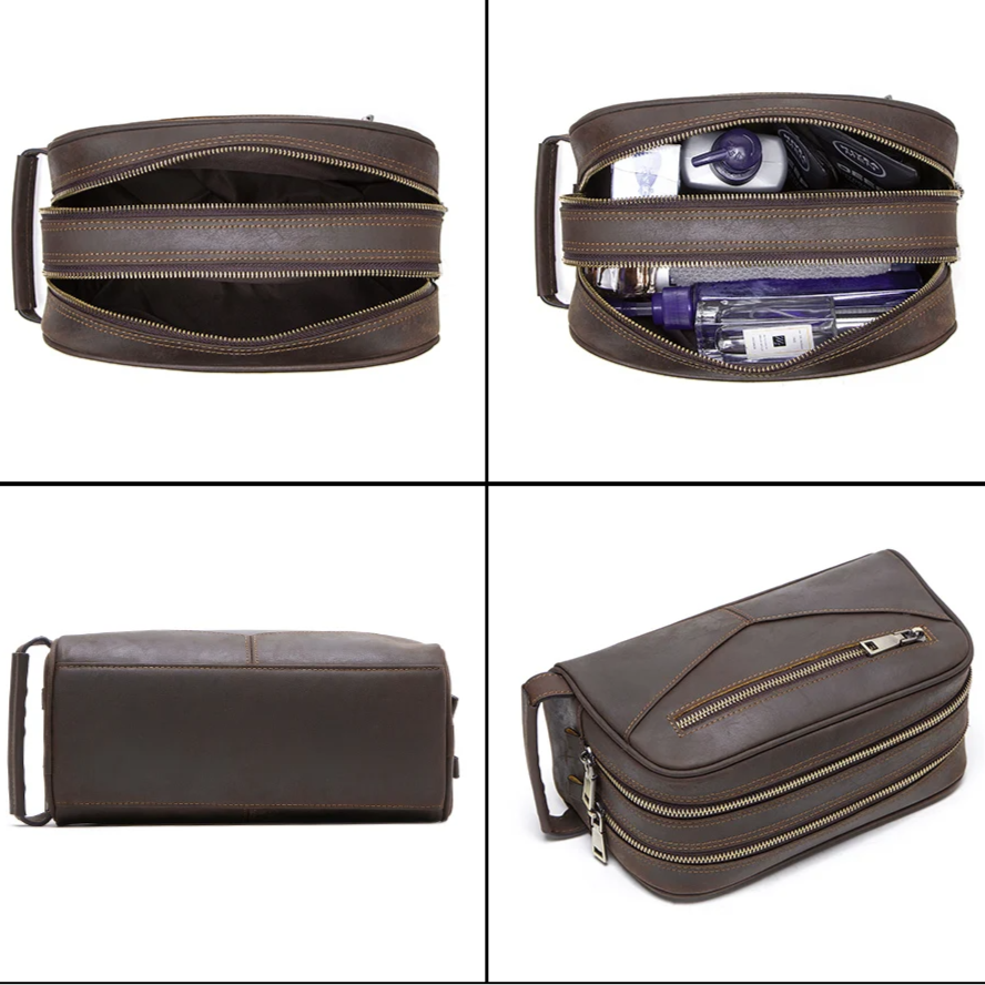 Nécessaire Masculina de Couro Genuíno Milan
