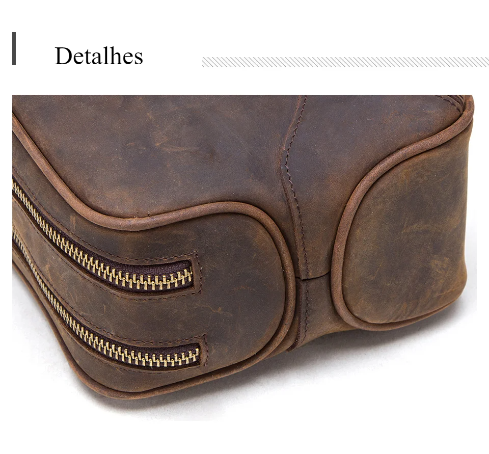 Nécessaire Masculina de Couro Genuíno American