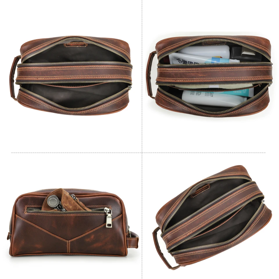 Nécessaire Masculina de Couro Genuíno Milan