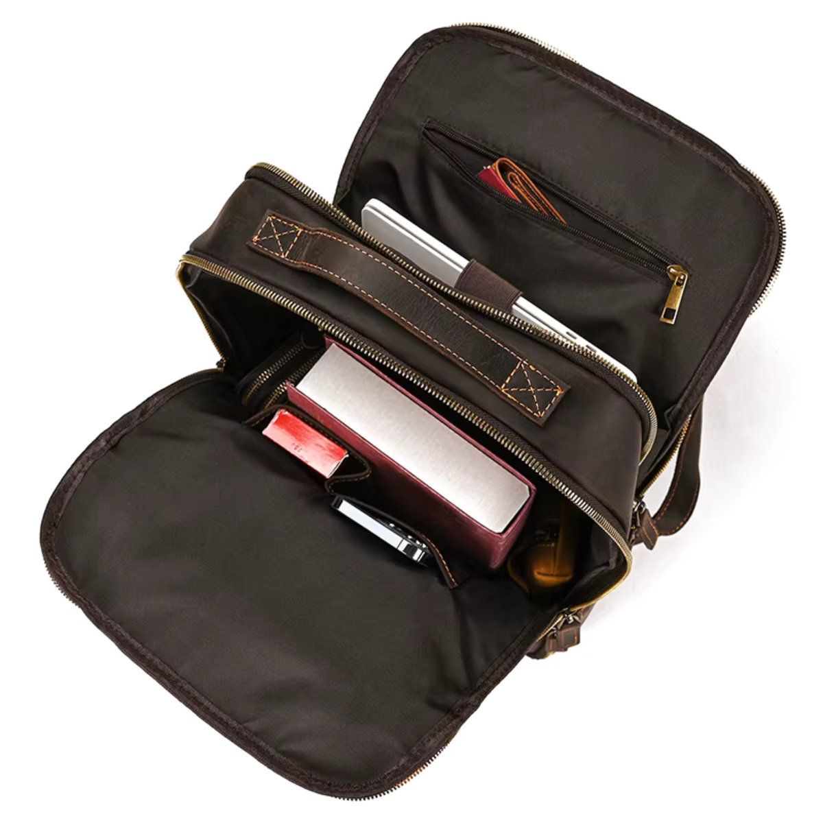 Mochila de Couro Genuíno Texas Notebook 15" Marrom