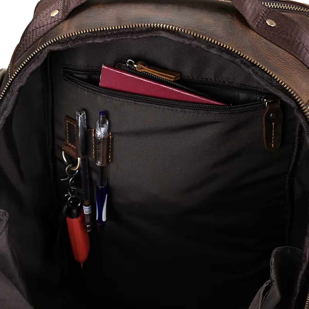 Mochila de Couro Genuíno Luxo American