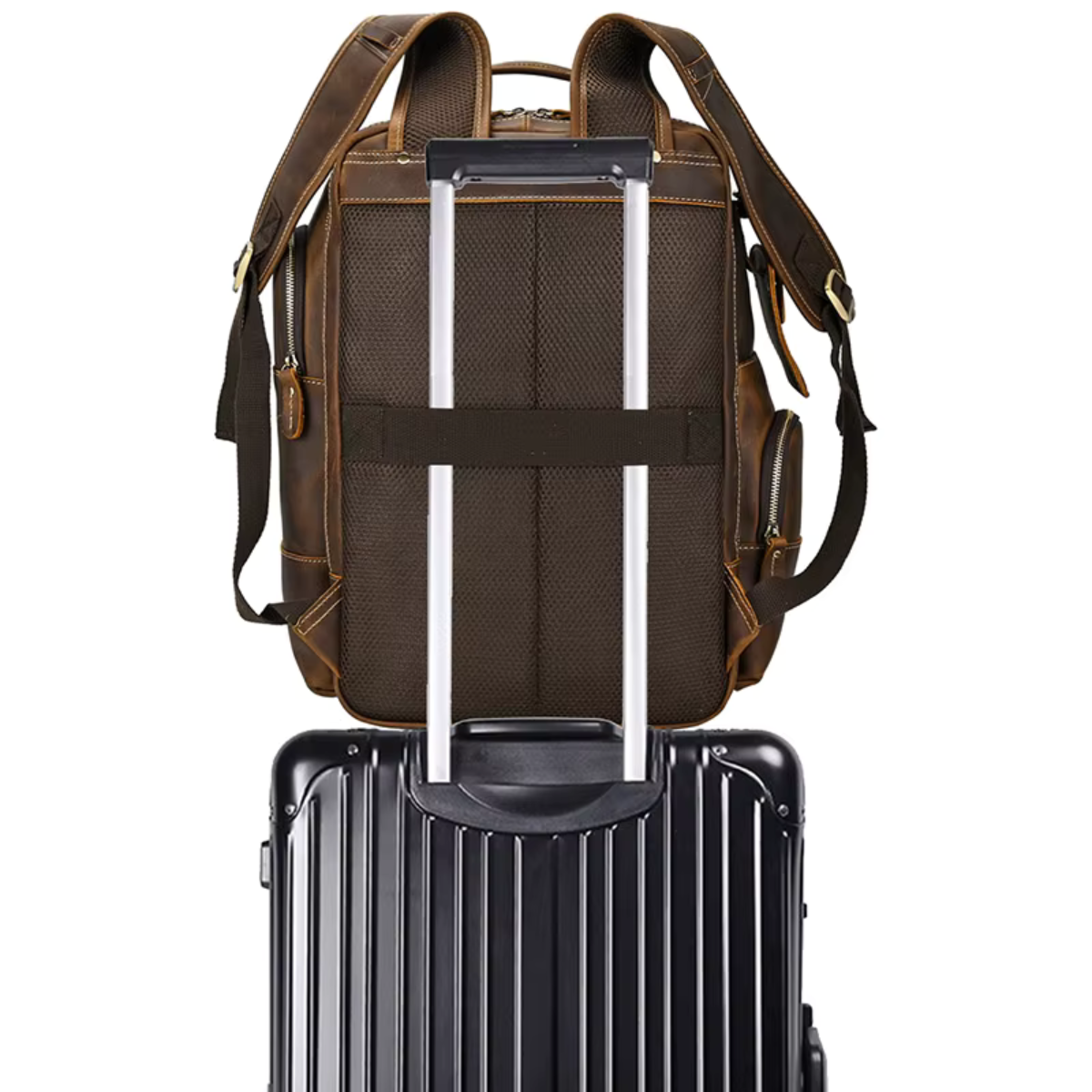 Mochila de Couro Genuíno Luxo American