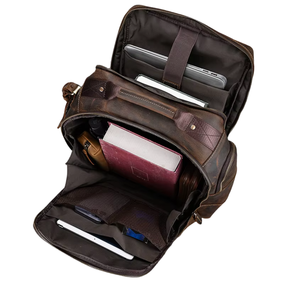 Mochila de Couro Genuíno Luxo American