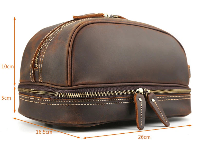 Nécessaire Masculina de Couro Genuíno Dallas