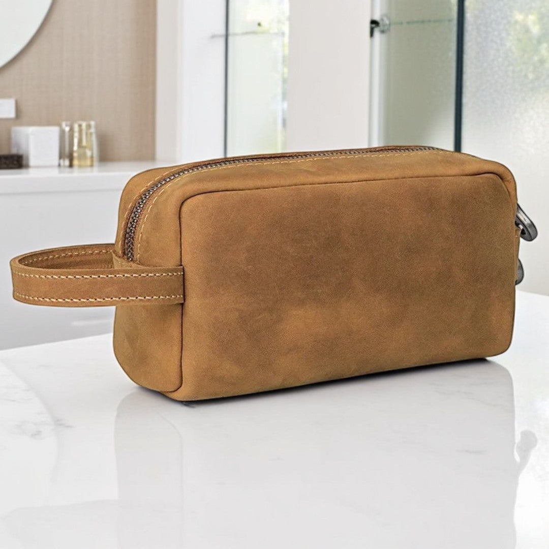 Nécessaire Masculina de Couro Genuíno Colorado