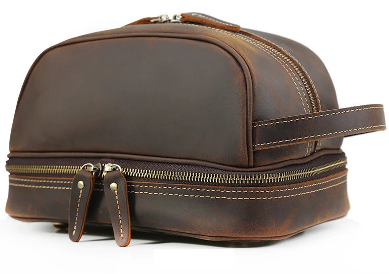 Nécessaire Masculina de Couro Genuíno Dallas