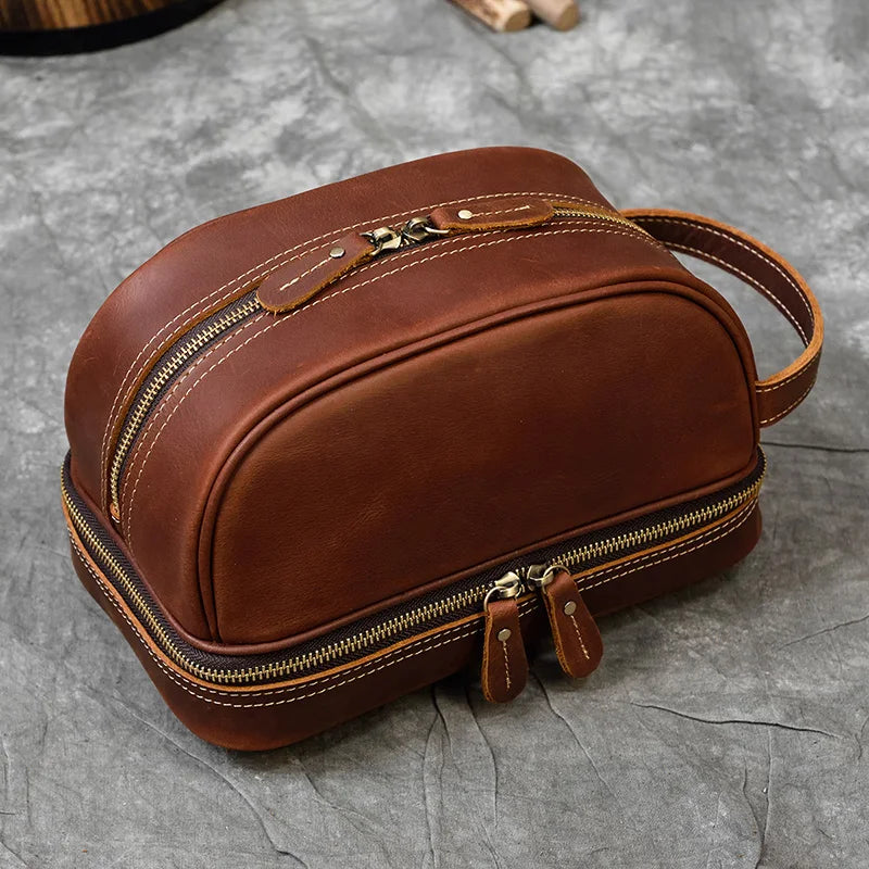 Nécessaire Masculina de Couro Genuíno Dallas