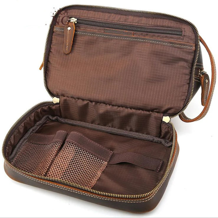 Nécessaire Masculina de Couro Genuíno Dallas
