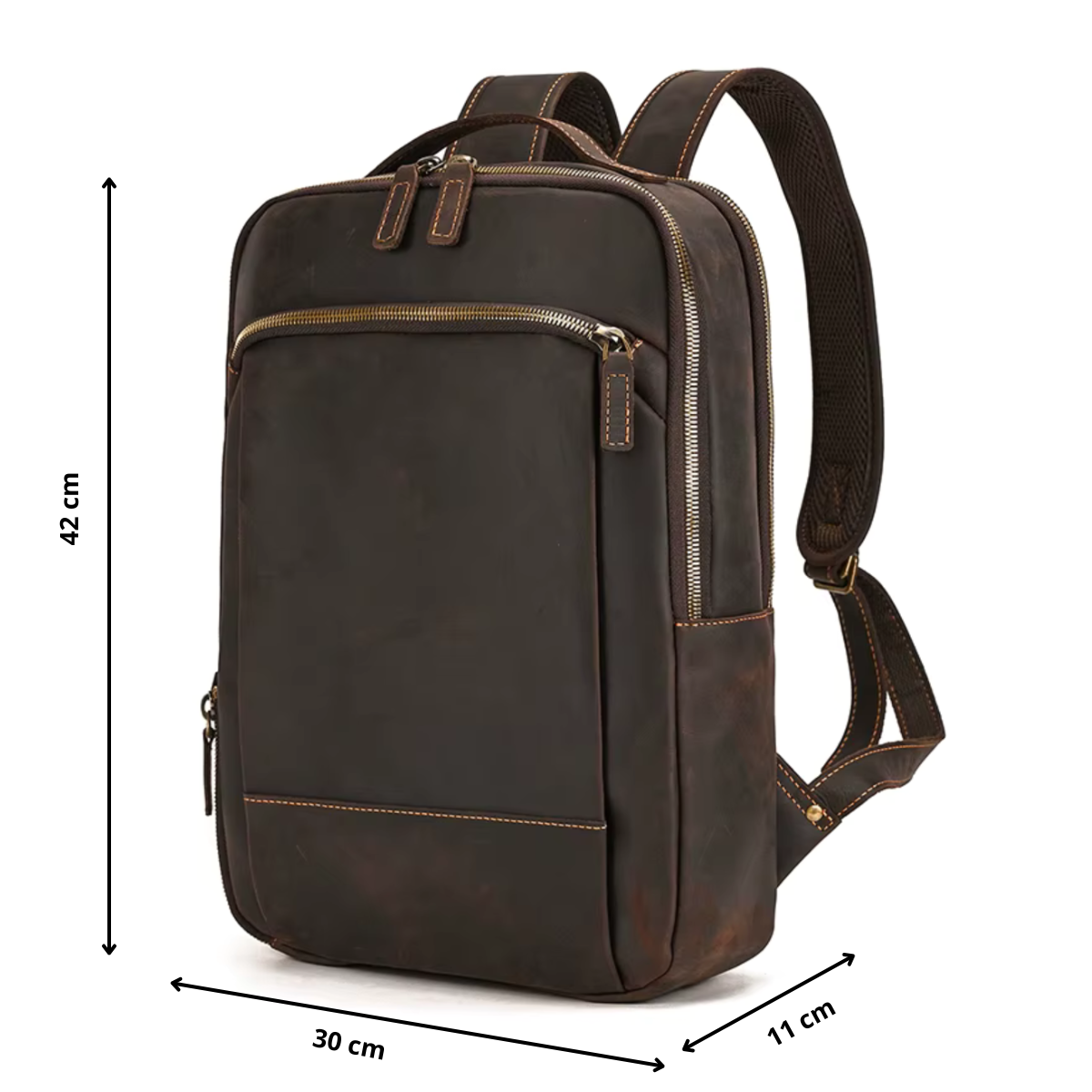 Mochila de Couro Genuíno Texas Notebook 15" Marrom (Dia dos Pais)