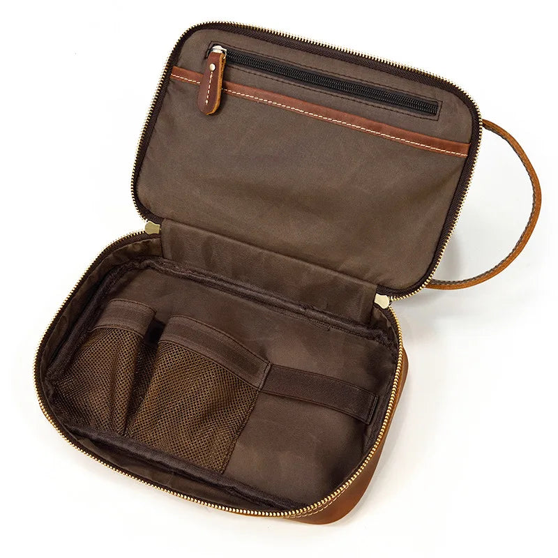 Nécessaire Masculina de Couro Genuíno Dallas