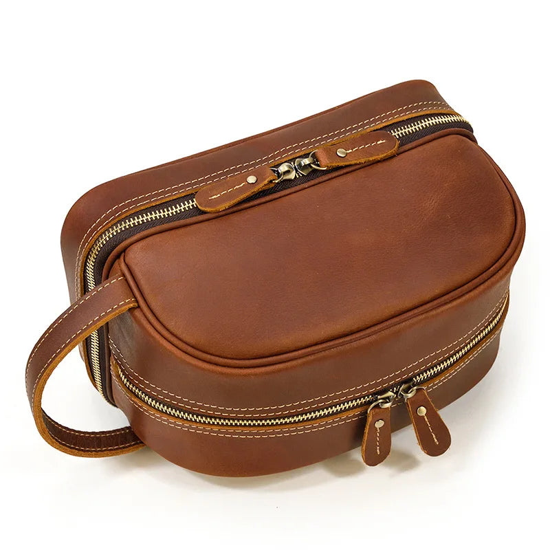 Nécessaire Masculina de Couro Genuíno Dallas