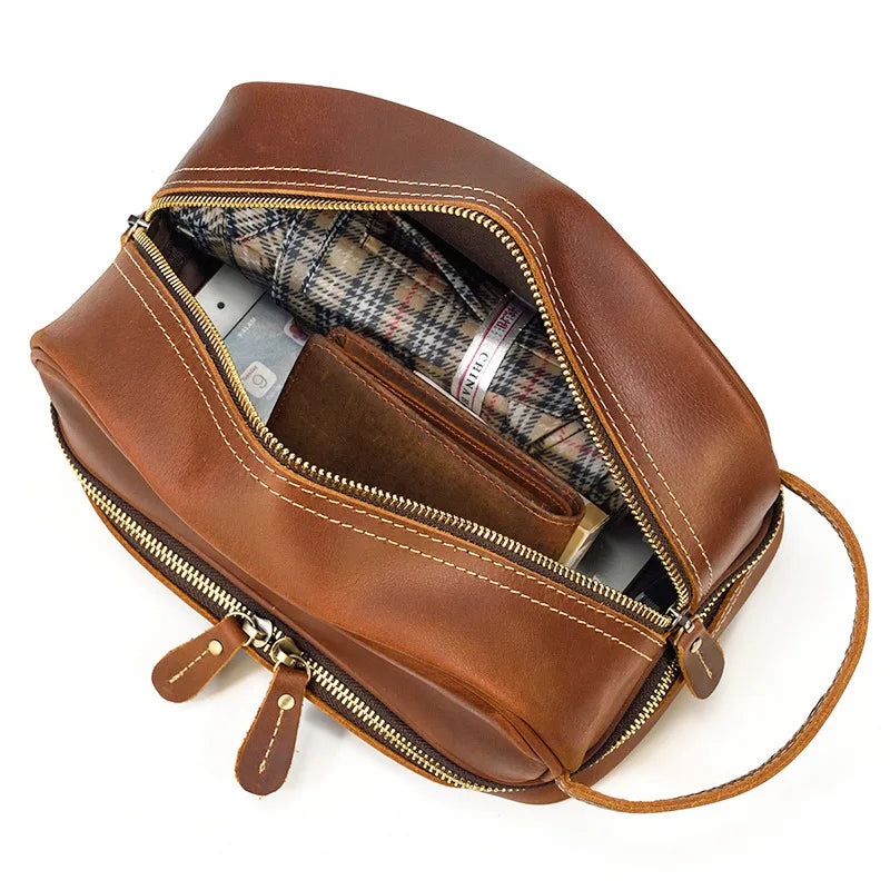 Nécessaire Masculina de Couro Genuíno Dallas