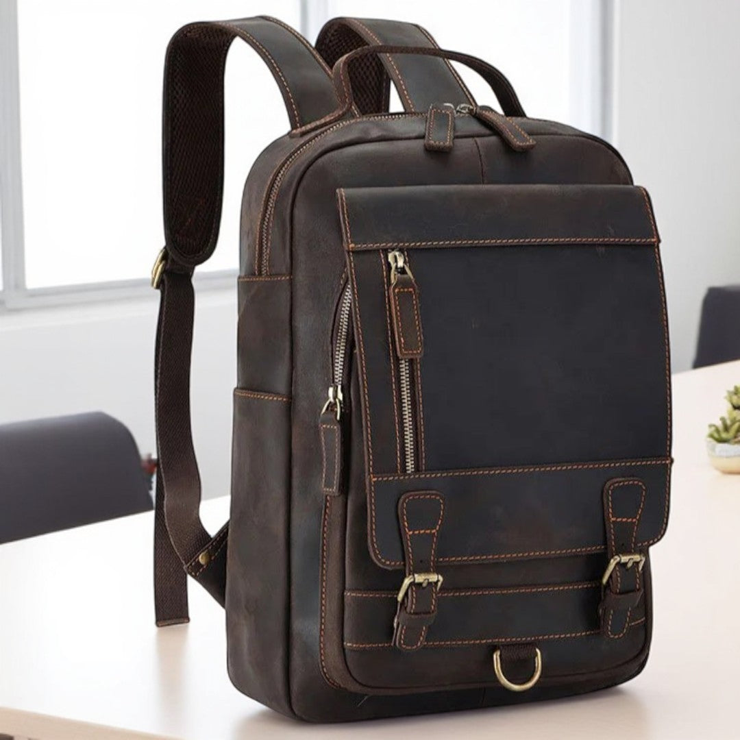 Mochila de Couro Genuíno Luxo Califórnia