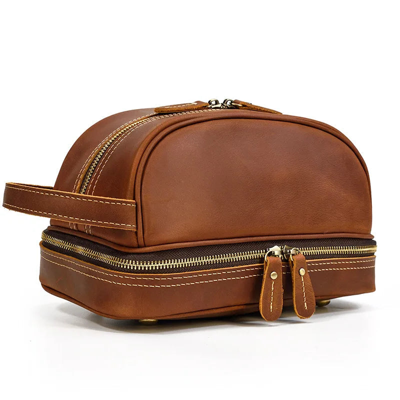 Nécessaire Masculina de Couro Genuíno Dallas