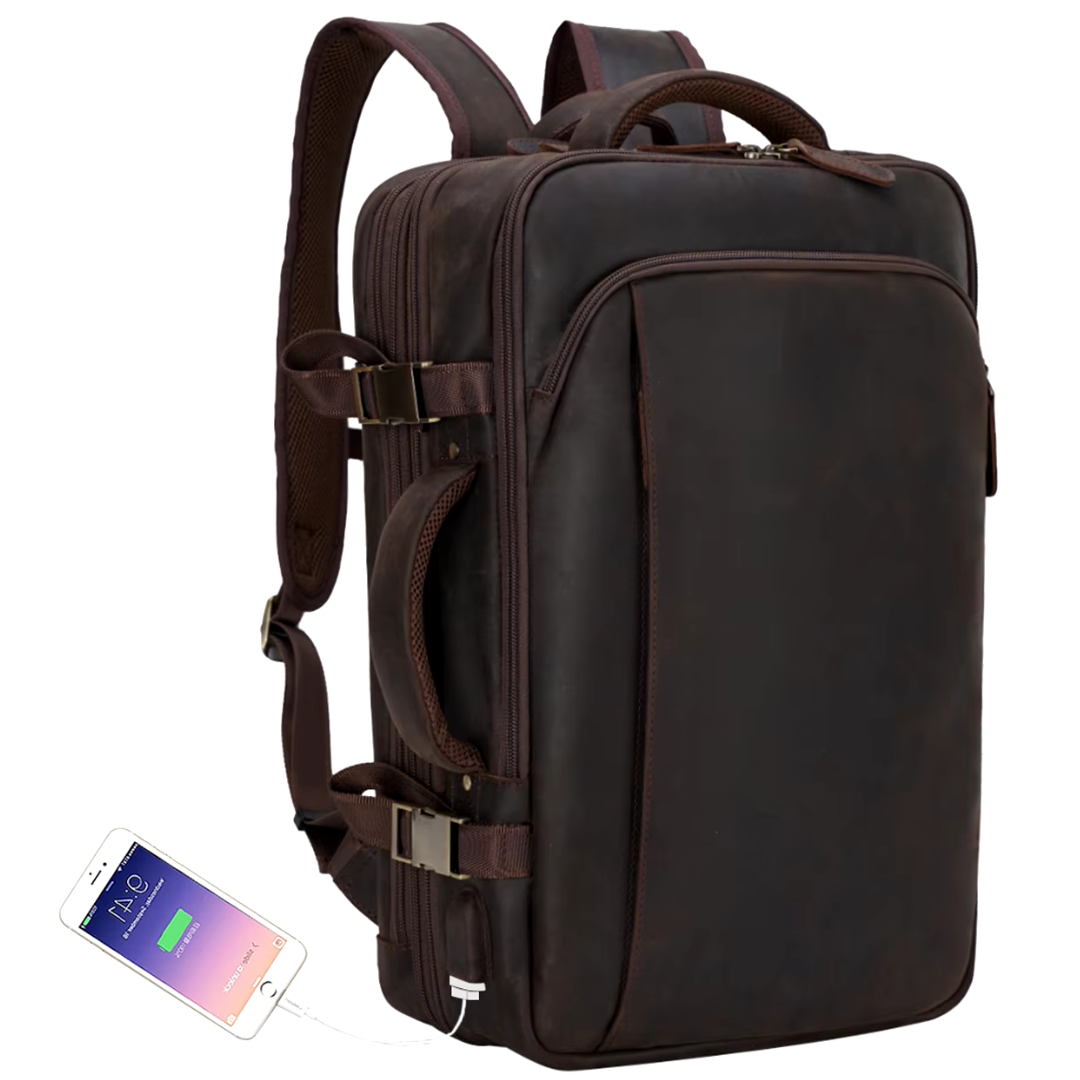 Mochila de Couro Legitimo para Notebook 17" Atacama