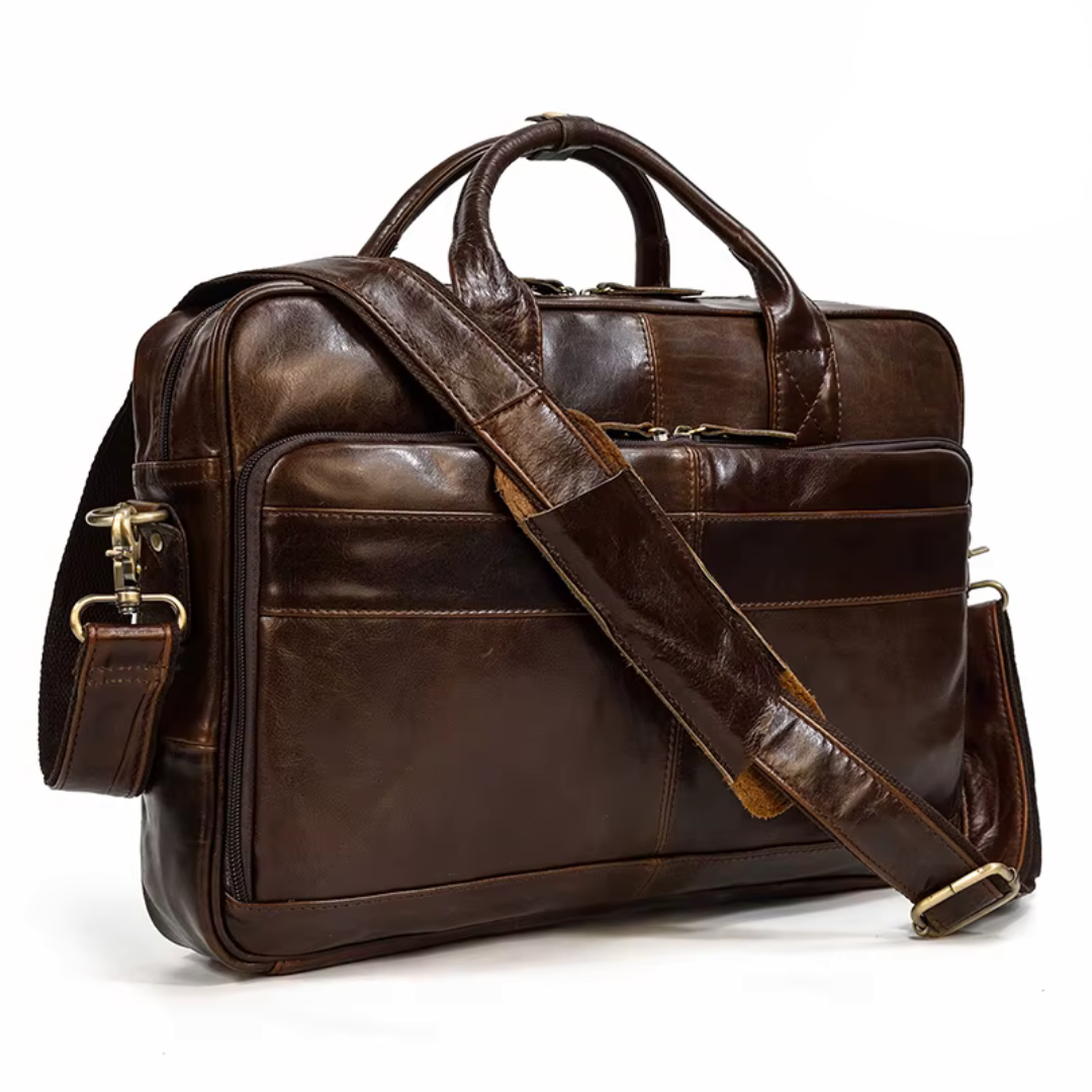 Maleta Executiva Couro Genuíno Envernizado Dallas