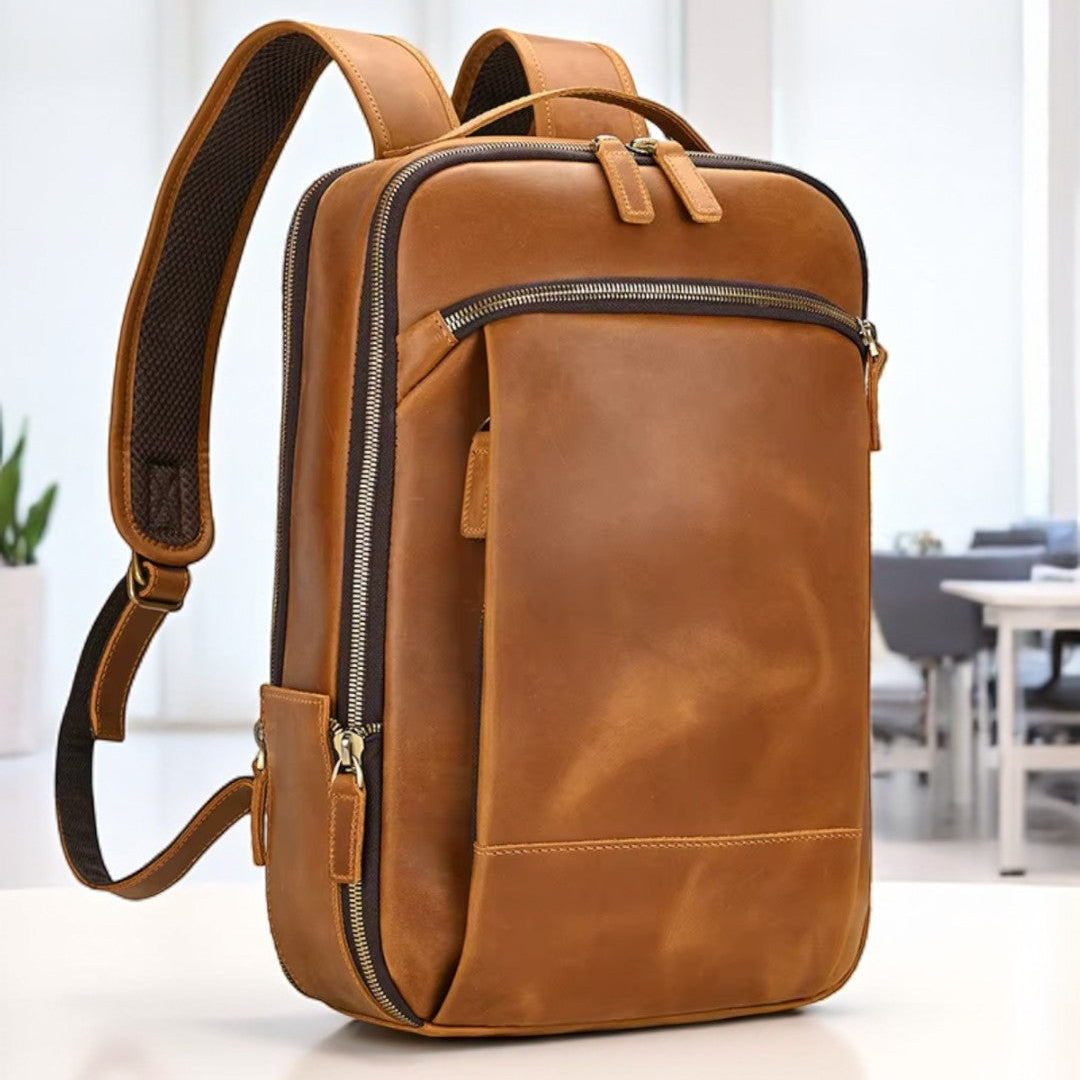 Mochila de Couro Genuíno Texas Notebook 15"