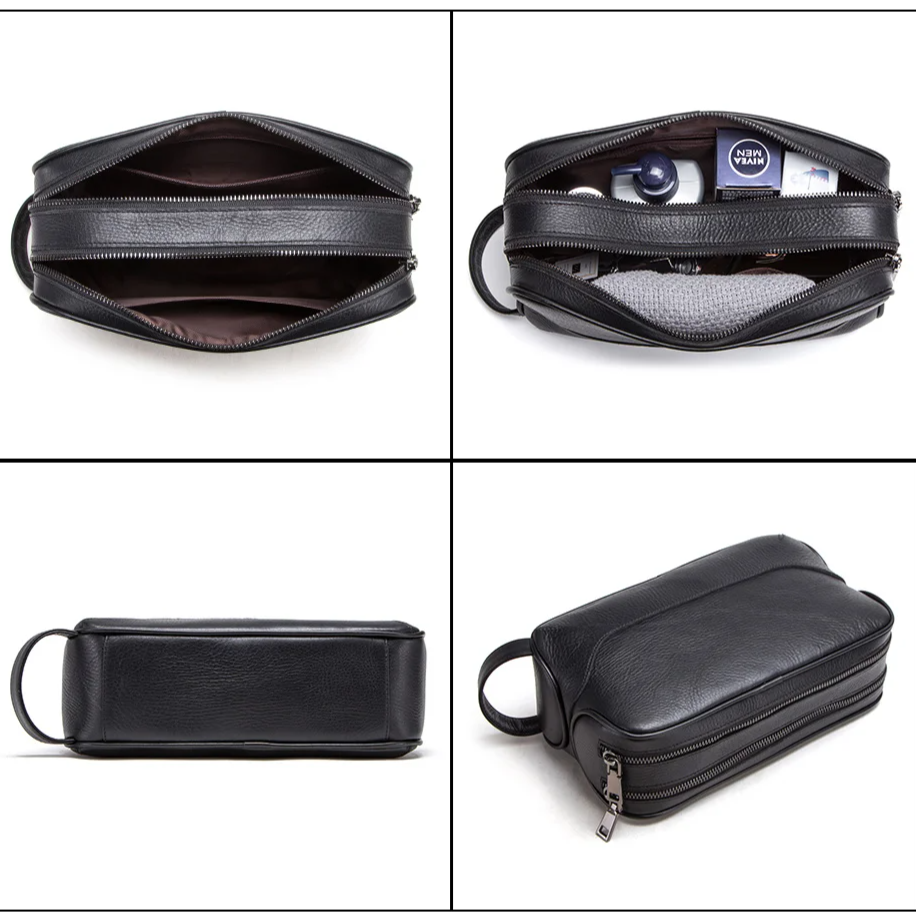 Nécessaire Masculina de Couro Genuíno American