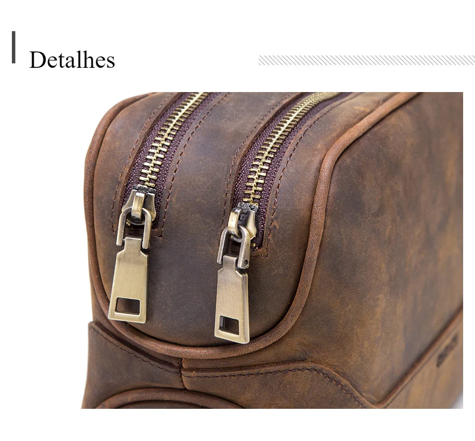 Nécessaire Masculina de Couro Genuíno American