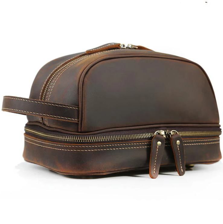 Nécessaire Masculina de Couro Genuíno Dallas