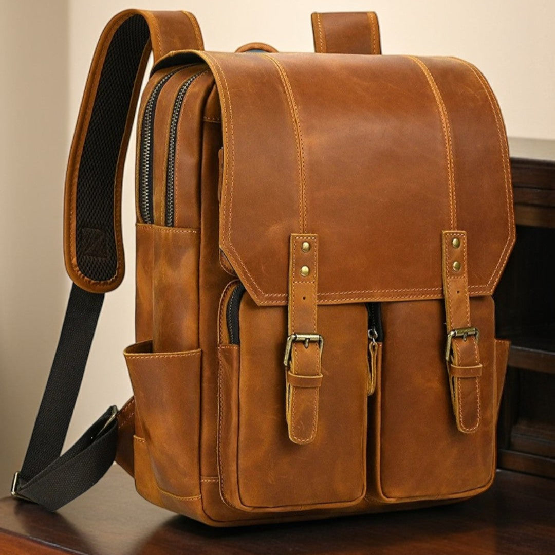 Mochila de Couro Genuíno Notebook 15,6" Arizona