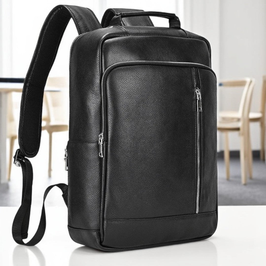 Mochila de Couro Genuíno Dallas Notebook 15,6"