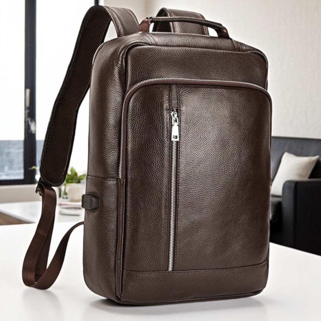 Mochila de Couro Genuíno Notebook 15" Fort Bull