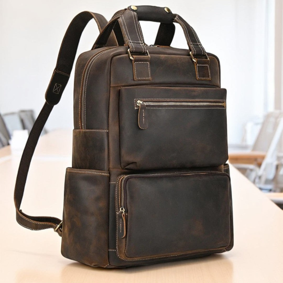 Mochila de Couro Legitimo para Notebook 15,6" Roma