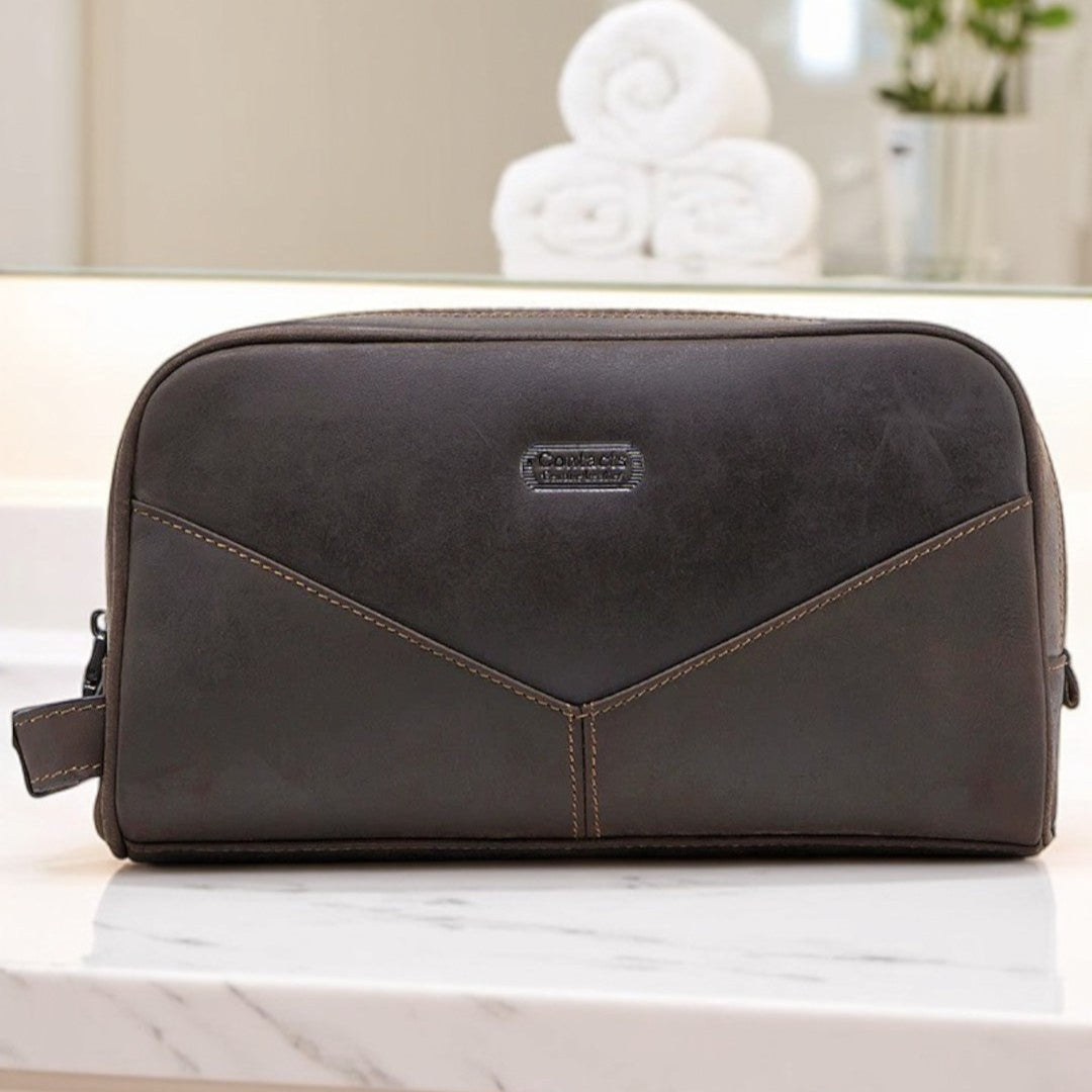 Nécessaire Masculina de Couro Genuíno Milan