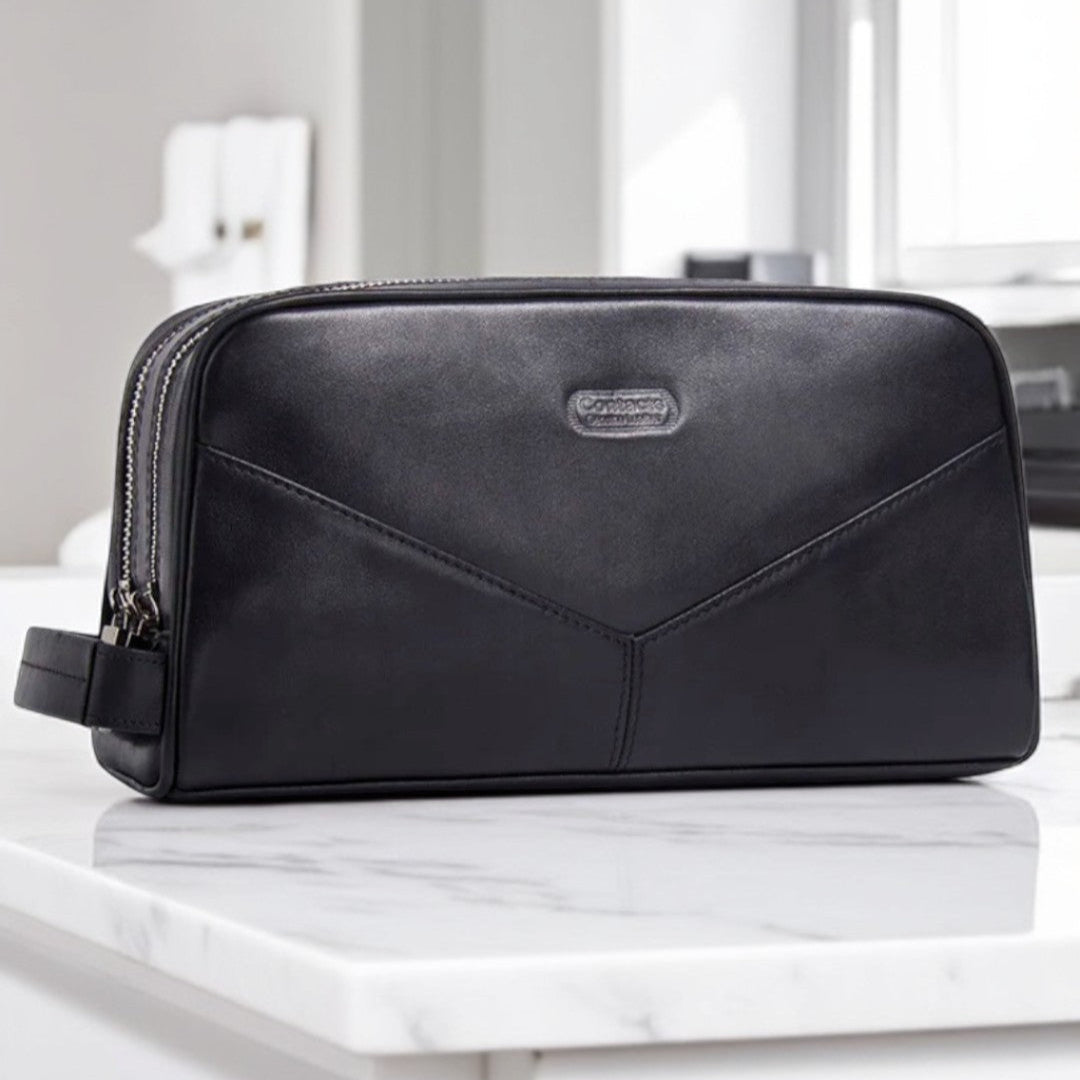 Nécessaire Masculina de Couro Genuíno Milan