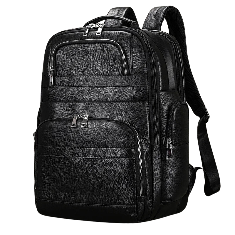 Mochila de Couro Legitimo para Notebook 17 pol com Conexão Usb Black Bull