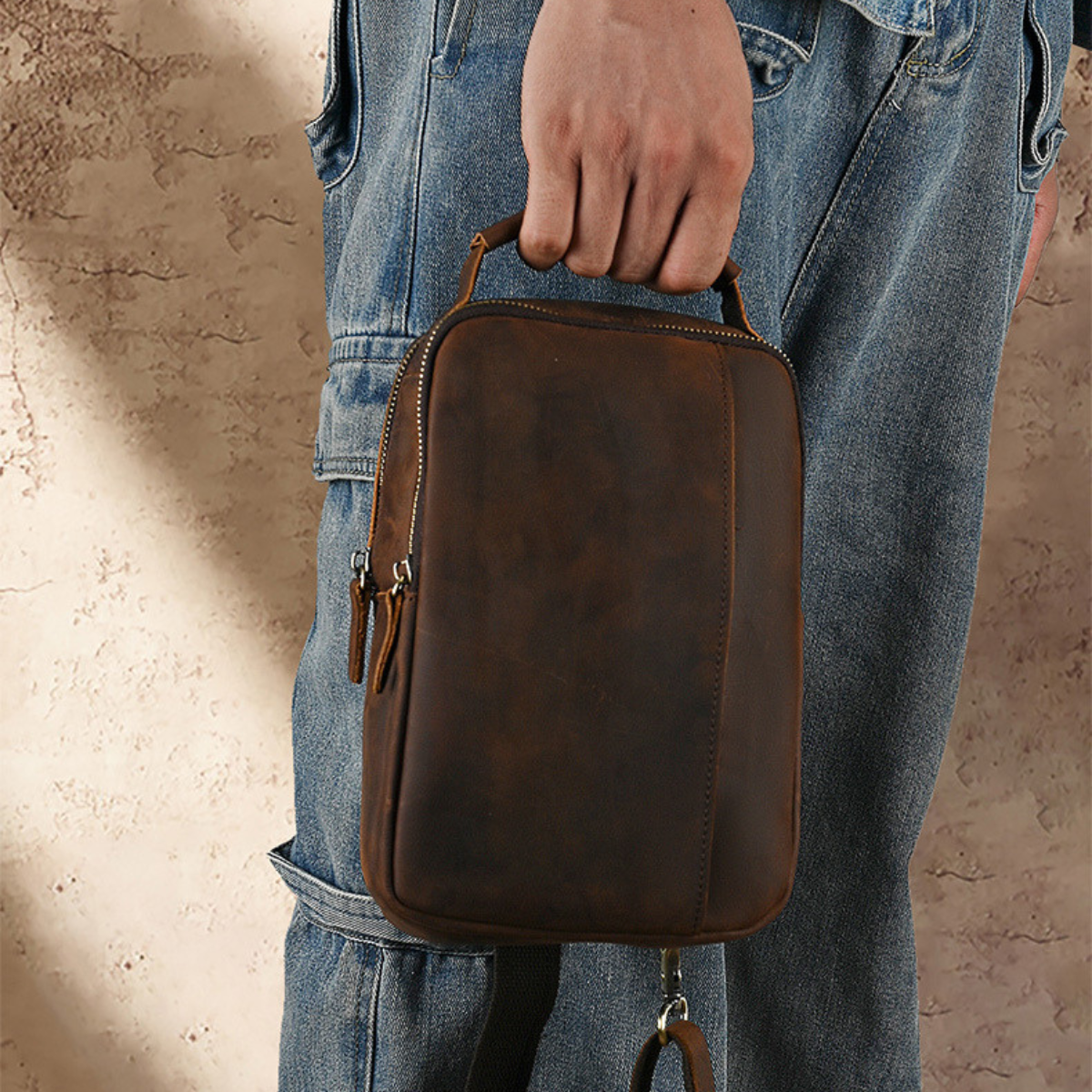 Shoulder Bag Couro Genuino Texas