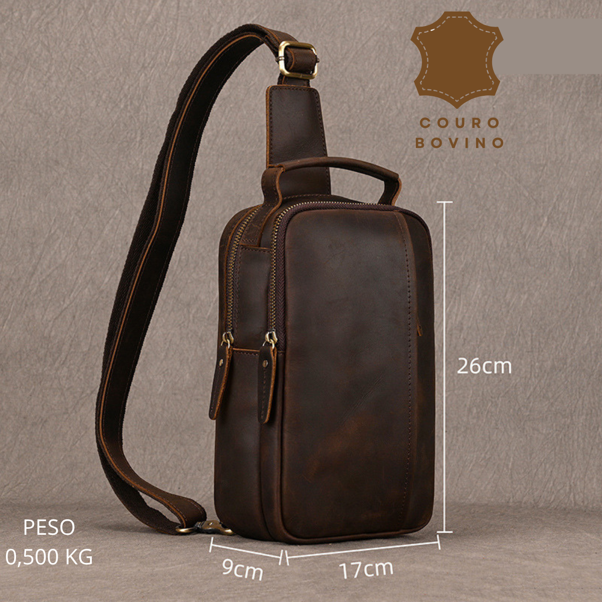 Shoulder Bag Couro Genuino Texas