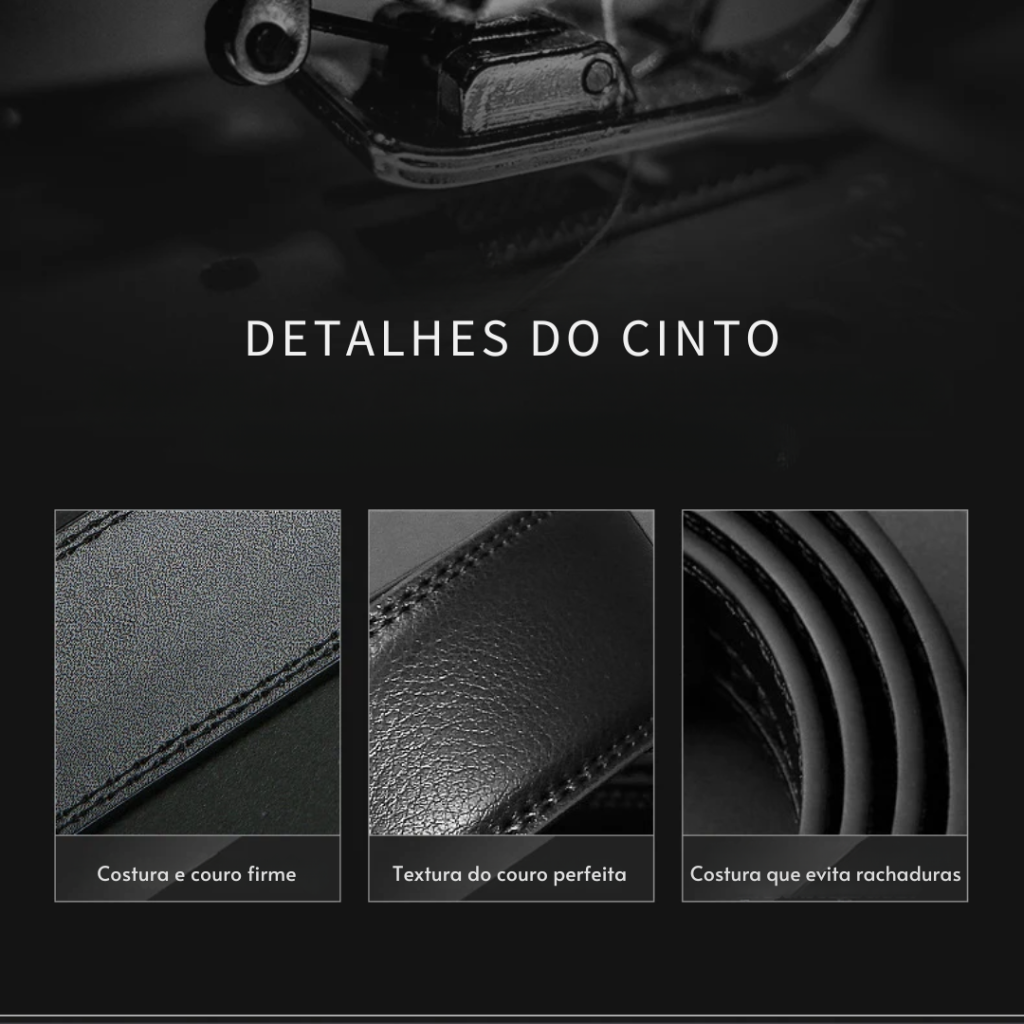 Cinto Masculino de Couro Genuíno Milano