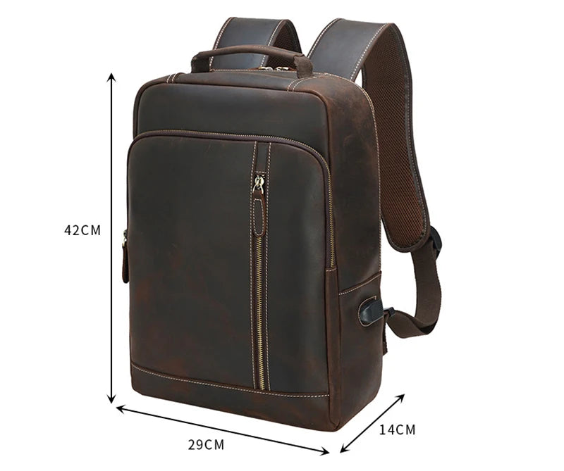 Mochila de Couro Genuíno Notebook 15" Fort Bull