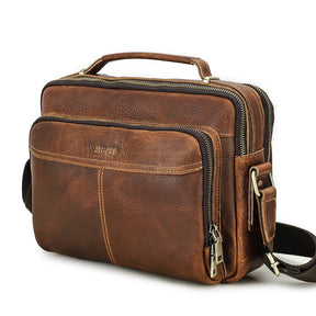 Bolsa Masculina Tiracolo de Couro Genuíno Logan Tablet 10”