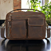 Bolsa Masculina Tiracolo de Couro Genuíno Bergamo
