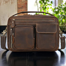 Bolsa Masculina Tiracolo de Couro Genuíno Bergamo