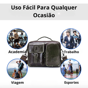 Bolsa Tiracolo de Couro Bull Capitan Tablet 12”